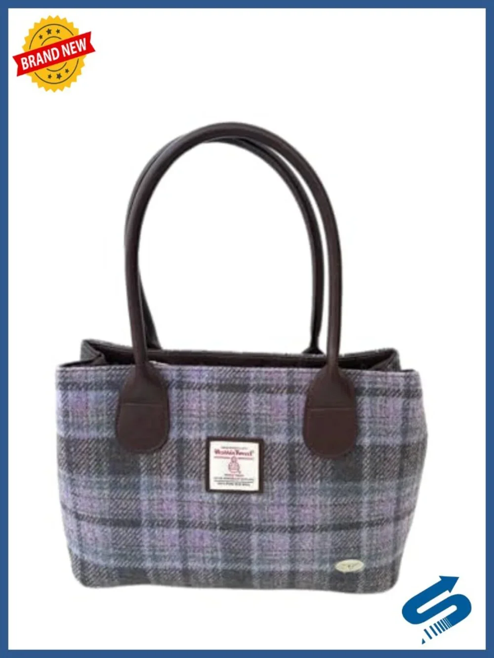 Harris Tweed Hobo Bag with Vegan Leather Trim